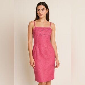 Vintage Pink Plaza South Embroidered Sheath Dress 8